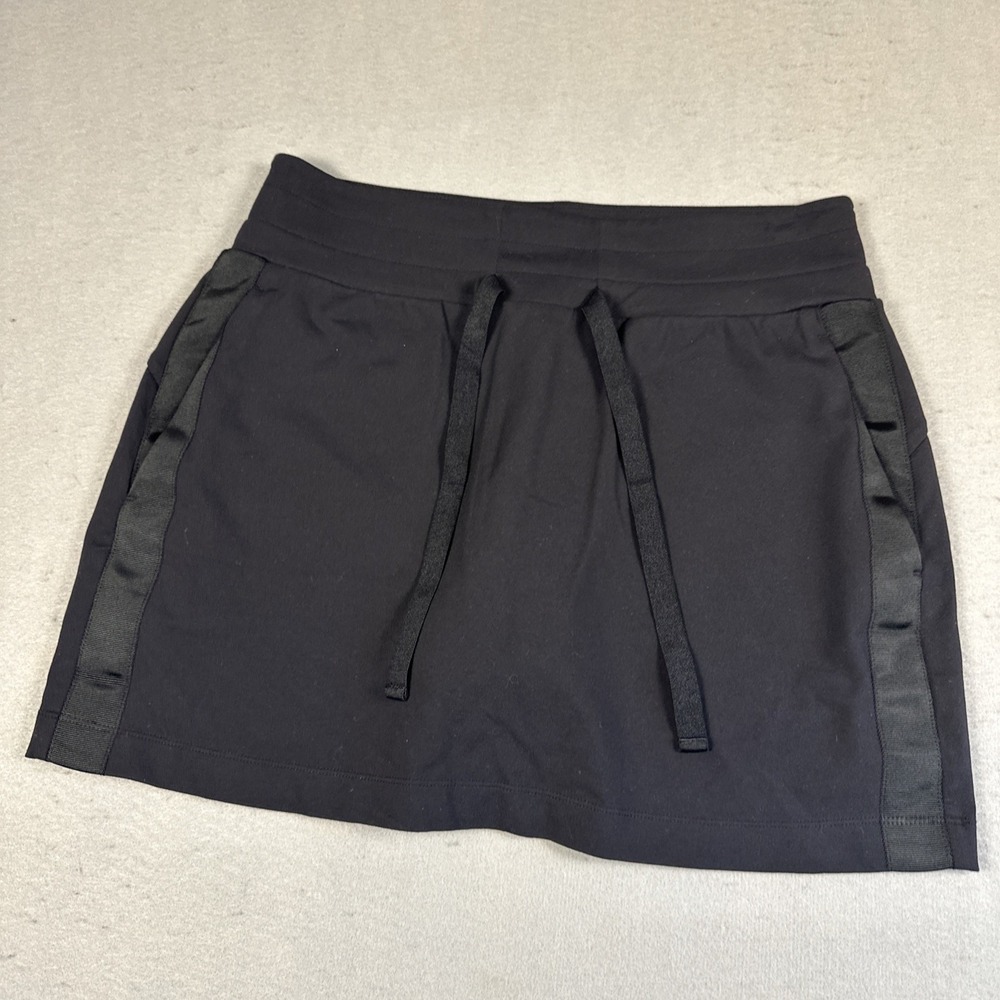 Athleta Skort Women S Black Zip Pocket‎ Drawstring Athletic Tennis Golf